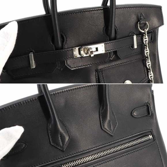 Hermes Birkin 25 Rock Hand Bag Volupt Black B Stamp Silver Hardware - Picture 7 of 10